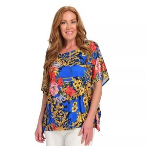 Women’s Jorge Pérez "Lorca" Floral Printed Poncho‎ Top